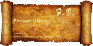 Facsar Vince névjegykártya