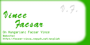 vince facsar business card